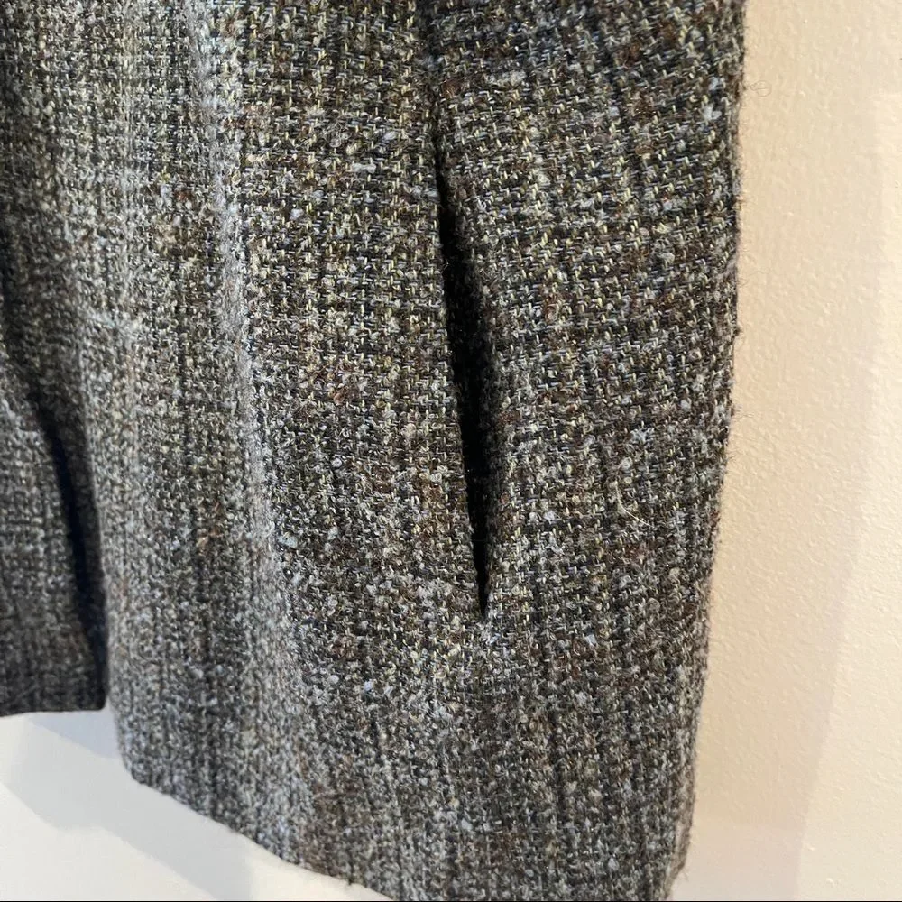 J Jill gray tweed short sleeve wool blend snap front blazer jacket - Picture 4 of 11